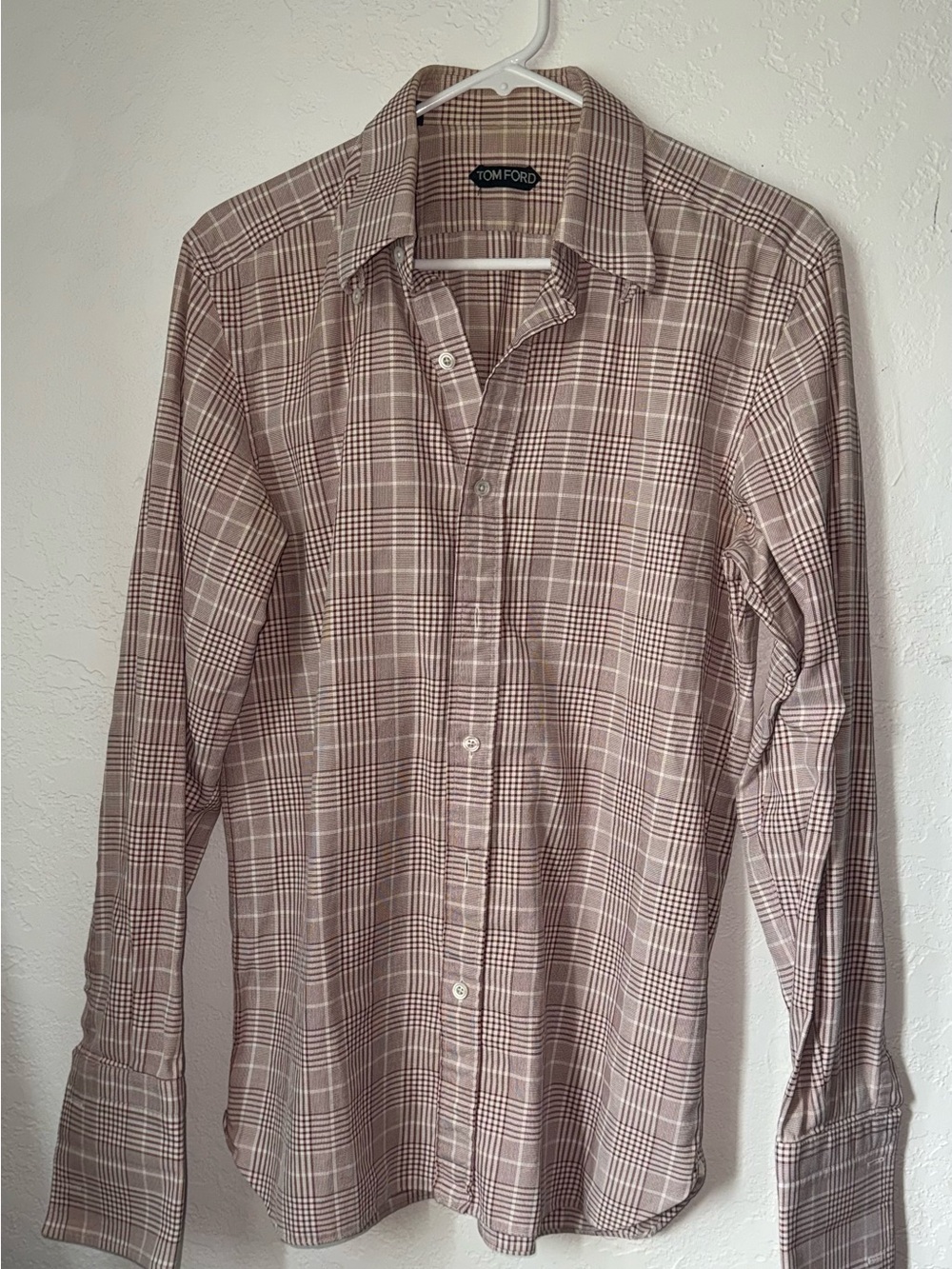 Tom Ford Men's Plaid Button-Down Shirt made in Switzerland